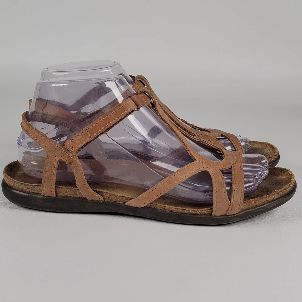 Женские сандалии Naot Dorith 39 коричневые кожаные с ремешками комфортные туфли с открытым носком - Изображение 1 из 4