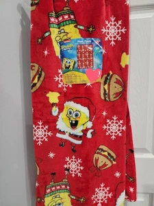 Santa SpongeBob SquarePants Krabby Pattie Christmas Holiday Plush Throw Blanket - Picture 1 of 4