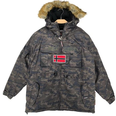 GEOGRAPHICAL NORWAY BENCH CAMO KAKI Jacket Coat Parka Size L - Image 1 of 4