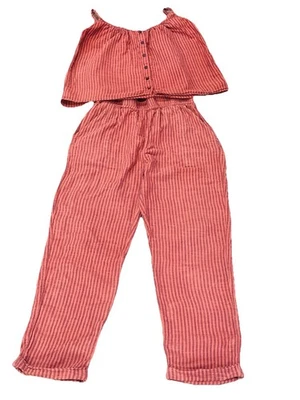 Pantalones de verano Sundry Evereve a rayas talla 2 rojo ladrillo y sin mangas talla 1 Foto 1 de 4