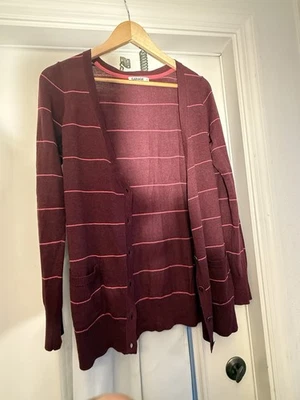 Cardigã feminino GARAGE estilo aberto manga longa marrom suéter envoltório tamanho M-G - Imagem 1 de 4