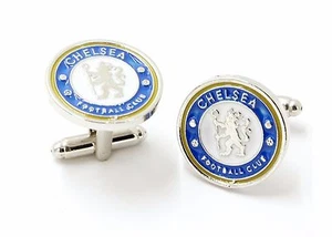 Quality Football Club Logo Cufflinks Cuff links Silver Tone Foot Ball CHLS UK - Picture 1 of 3