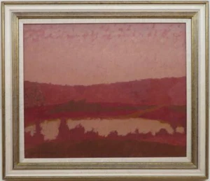 Josselin Bodley (1893-1974) Pintura al óleo original firmada PAISAJE FRANCÉS ATARDECER - Imagen 1 de 5