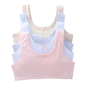 Pack de 4 Sujetadores Niñas Adolescentes Algodón Top Corto Suave Entrenamiento Ropa Interior 12-15 años - Imagen 1 de 12