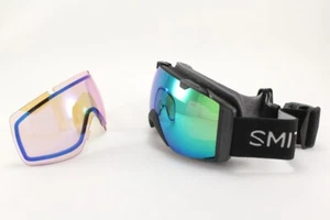 Smith I/O Gafas de Nieve Negras, ChromaPop Lente Espejo Verde Sol + Bonus Nuevas - Imagen 1 de 3