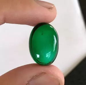 21.20 Cts Green Emerald , Top Quality Cabochon Doublet Gemstone - Picture 1 of 6