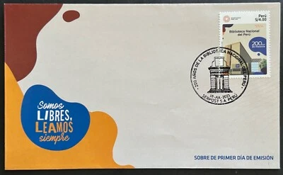Perú Fdc 2021 Bicentenario: 200 años de la Biblioteca Nacional del Perú - Image 1 of 2