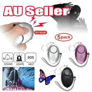 5Pcs Safe Sound Personal Alarm Keychain With LED Light 140DB Emergency Women AU - Picture 1 of 10