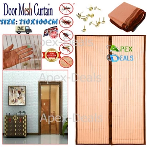 Cortina protectora de malla mágica marrón magnética para insectos mosquitos moscas insectos - Imagen 1 de 11