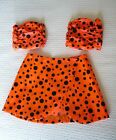 Bright Orange & Black Child?S Dance Costume Skirt And Separate Sleeves. Vintage.