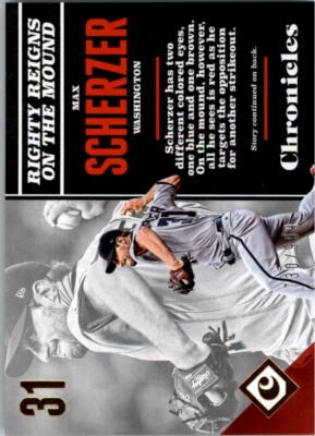 2017 Panini Chronicles Gold #28 Max Scherzer /999 - NM-MT - Image 1 of 2