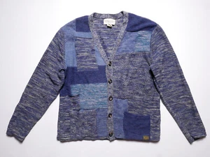 Ralph Lauren Denim & Supply Cardigan Sweater Blue Patchwork Linen Indigo XL - Picture 1 of 5