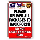 Deliver Packages Back Porch Do Not Leave Here Sign / Magnetic Sign / Decal I214