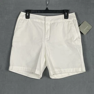 New With Tags Liz Claiborne Audra Ladies White Shorts Sits At The Waist Size 4 - Picture 1 of 5