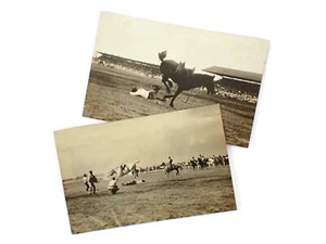 1930er Paar Bucking Bronco Rodeo Echtfoto Postkarten von L Hollard Denver Colo #4 - Bild 1 von 11