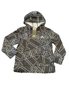 NWT$40 Adidas Small Boy's Light Weight Fleece Hoodie Black Size 6 - Picture 1 of 4