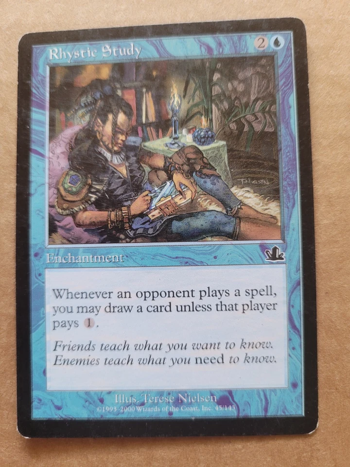 MTG Magic Rhystic Study Prophecy #45 English Terese Nielson LP BULK DISCOUNT - Image 1 of 1