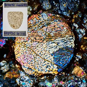STUNNING!! Meteorite thin section with big chondrules for polarised microscope - Bild 1 von 13