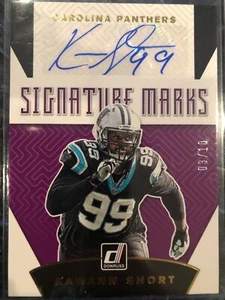 2019 DONRUSS SIGNATURE MARKS PURPLE SSP #SM-14 KAWANN SHORT 03/10 CAROLINA - Picture 1 of 2