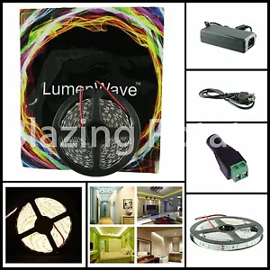 LW 5M 5630 SMD IP20 Flexible 300 LED Strip Lights Kit -White PCB- Warm White - Picture 1 of 12