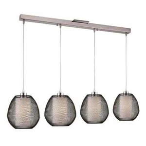 Transglobe Meshcaged 4-Light 14 in. Black Indoor Island Pendant Light Fixture - Picture 1 of 2