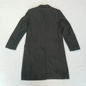Cappotto lana Jeff Banks grigio lana spina di pesce cappotto invernale lungo foderato petto 40" - Foto 1 di 20