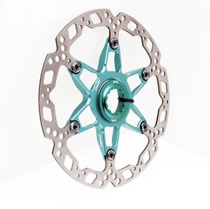 Juin Tech RT01 Cycling Disc Brake Floating Rotor 160mm 6" Center-Lock Turquoise - Picture 1 of 14