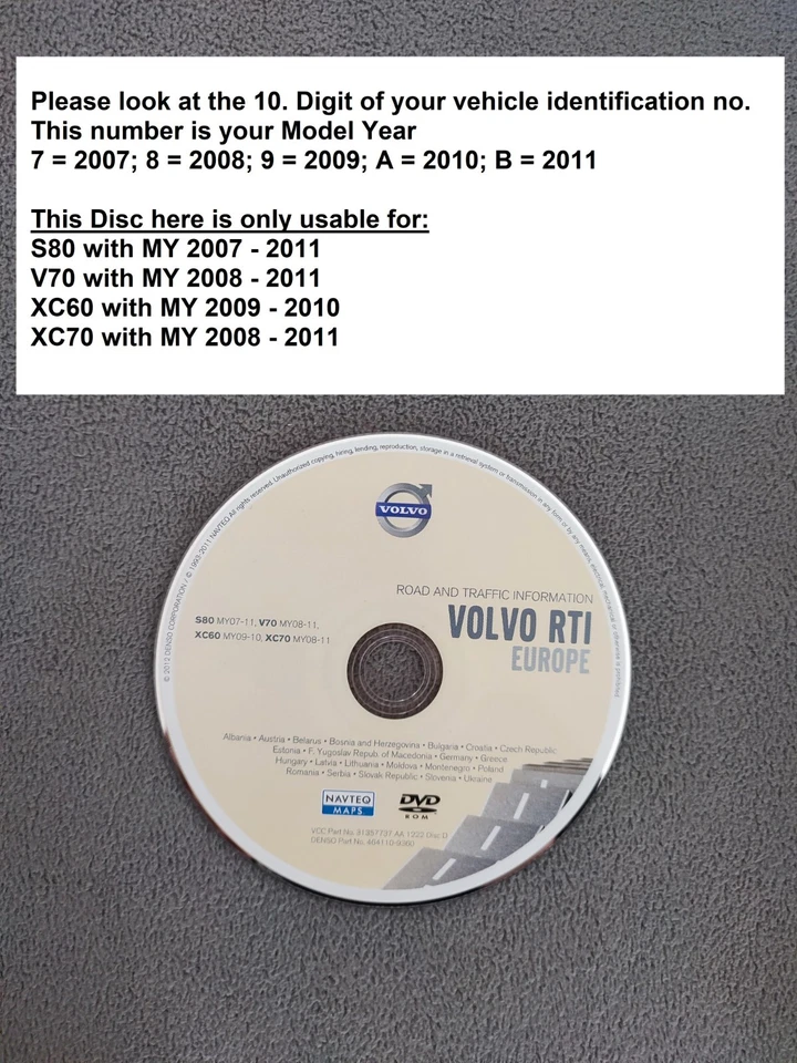 DVD Navigation VOLVO RTI DEUTSCHLAND OSTEUROPA 2012 S80 V70 XC60 XC70 - Bild 1 von 1
