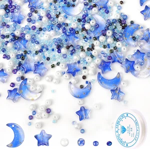 2200Pcs Star Moon Beads,Seed Glass Beads for Jewelry Making Pearl for DIY Making - Picture 1 of 6