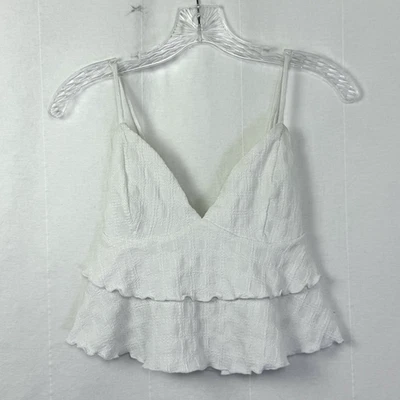 O'Neill Chloey Top Junior Размер S Белая Текстура Регулируемый Ремешок Слой Обрезной Майка - Изображение 1 из 4