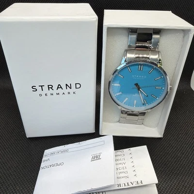 Strand by Obaku Men's Blue Dial Silver Tone Watch S747GXCMMCSC - 42 mm Case - Image 1 of 4