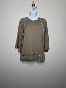 Ralph Lauren Black Label Kaschmir Seide Perlen taupe Perlen Pullover Damen Large - Bild 1 von 5