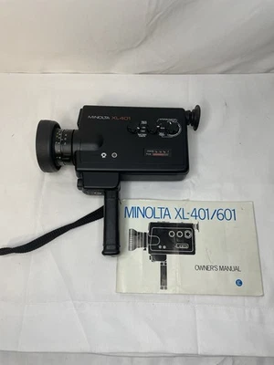 Cámara de película Minolta XL 401 Super 8 diseño vintage totalmente funcional Foto 1 de 4