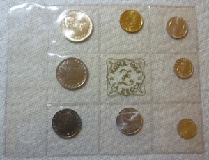 1969 ITALY - OFFICIAL MINT BU SET (8) w/ SILVER 500 LIRE - LA ZECCA SEALED CELLO - Picture 1 of 10