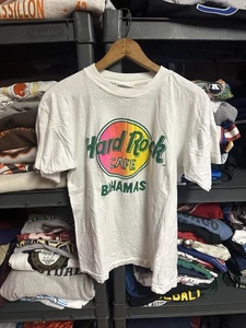 Vintage 90s Hard Rock Cafe Bahamas White T-Shirt Size Large - Picture 1 of 3