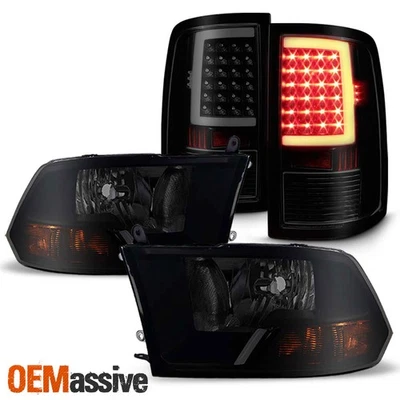 Faros de humo negros para 09-18 Ram 1500 10-18 Ram 2500/3500 + lámpara trasera LED negra Foto 1 de 4