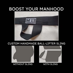 Men's Black Ball Lifter, Elastic Sling, Lifts Balls, Testicles, Increases Size - Picture 1 of 12