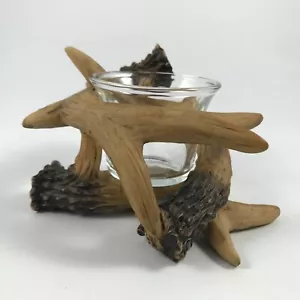 Resin ENTWINED ANTLER DEER LODGE VOTIVE / TEA LIGHT CANDLE HOLDER Rustic Cabin - Picture 1 of 6