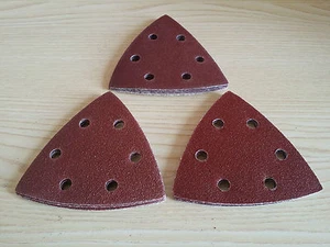 90mm 93mm Hook & Loop Delta Sanding Sheets x15 Coarse Medium Fine 60 80 120 Grit - Picture 1 of 6