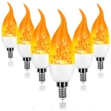 Flicker Flame Fire Effect LED Simulated Light Bulb E14 E12 Candle Lamp Decor US