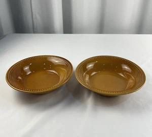 PIER 1 ☆ Spice Route Ginger ☆ Set of 2 Soup / Cereal Bowls ☆ Beaded Stoneware - Picture 1 of 10