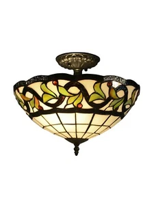 TH14258-P23 -Dale Tiffany Reveli 2 Light 14 inch Tiffany Bronze Flush Mount - Picture 1 of 1