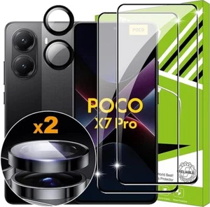 For Xiaomi POCO X7 Pro,2 Pack Screen Protector +1pack Camera Lens Protector Film - Picture 1 of 9