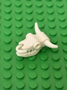 Lego weißer Kuhschädel mit kleinen Hörnern / Wüstenrinder City Bauernhof Kopf / Knochen - Bild 1 von 3