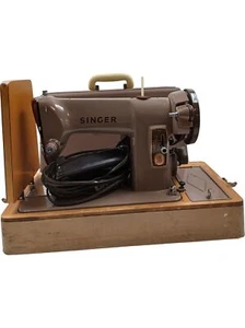 Singer 185K Sewing Machine With Case Electric Vintage Brown T2750 Lwb - Picture 1 of 4