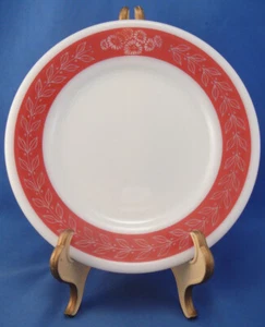 Vintage Corning Pyrex Red Laurel Leaf Tableware Bread Plate, 6.75", #704 - Picture 1 of 2
