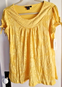 NWT Style & Co WOMEN Sz M BAJA II sunlight floral burn out blouse fully lined - Picture 1 of 6