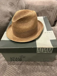Vintage Adam Center Dent echt Stroh Panamahut Fedora, 7 1/4 Hut - Bild 1 von 12