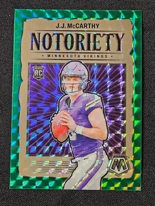 2024 Panini Mosaic - Notoriety J.J. McCarthy #21 Green Mosaic Prizm (RC) - Picture 1 of 2