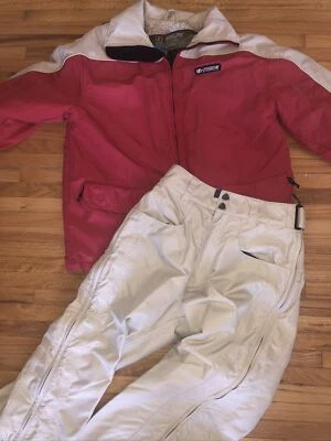 Traje de snowboard para dama de 2 piezas - talla pequeña rojo/bronceado Foto 1 de 4